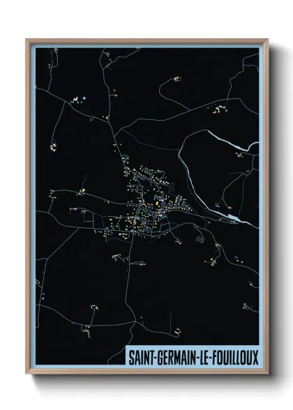 Une affiche de carte sur Saint-Germain-le-Fouilloux
