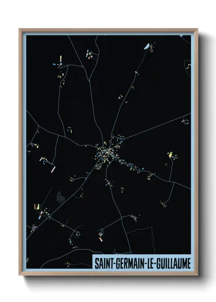 Une affiche de carte sur Saint-Germain-le-Guillaume