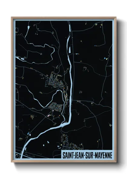 Une affiche de carte sur Saint-Jean-sur-Mayenne