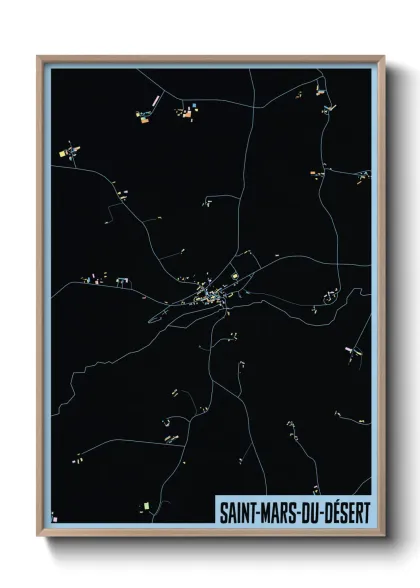 Une affiche de carte sur Saint-Mars-du-Désert
