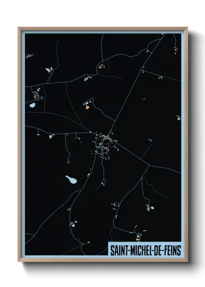 Une affiche de carte sur Saint-Michel-de-Feins