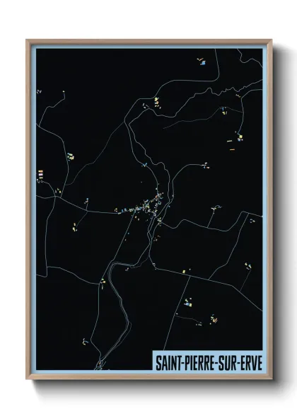 Une affiche de carte sur Saint-Pierre-sur-Erve
