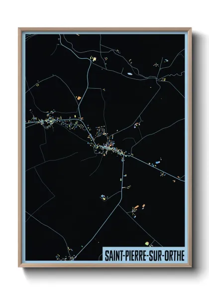 Une affiche de carte sur Saint-Pierre-sur-Orthe