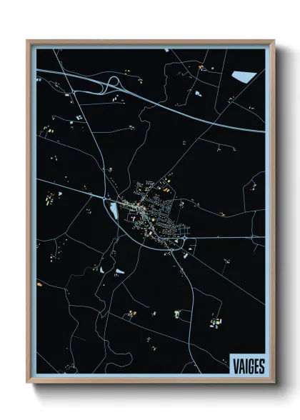 Une affiche de carte sur Vaiges