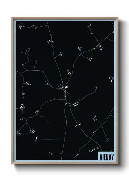 Une affiche de carte sur Vieuvy