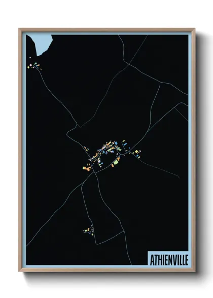 Une affiche de carte sur Athienville