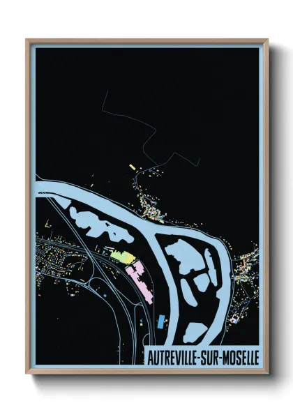 Une affiche de carte sur Autreville-sur-Moselle