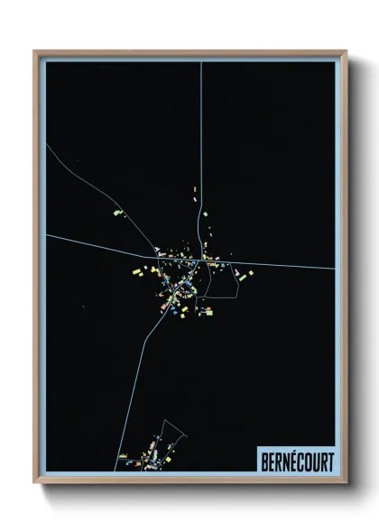 Une affiche de carte sur Bernécourt