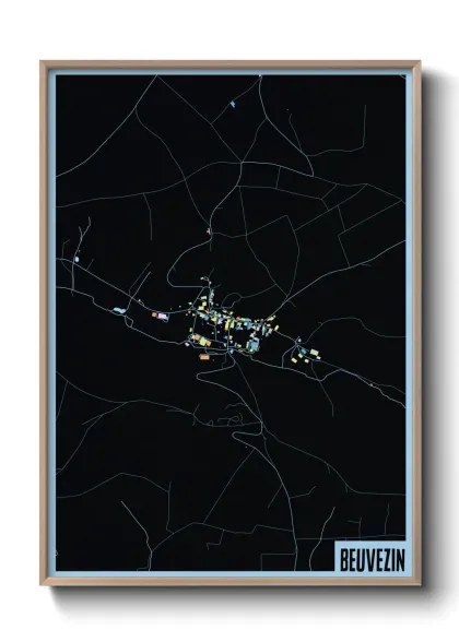 Une affiche de carte sur Beuvezin