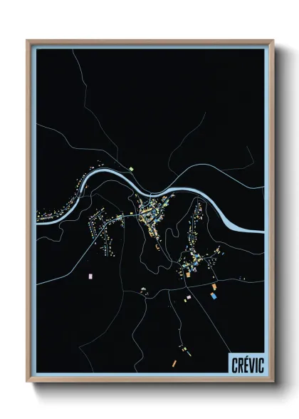 Une affiche de carte sur Crévic