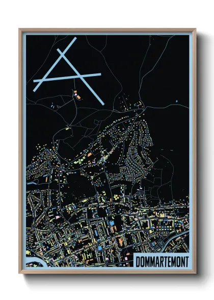 Une affiche de carte sur Dommartemont