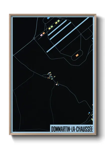 Une affiche de carte sur Dommartin-la-Chaussée