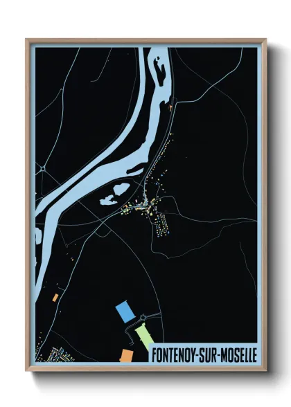 Une affiche de carte sur Fontenoy-sur-Moselle