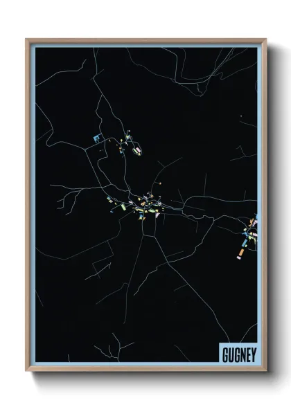 Une affiche de carte sur Gugney