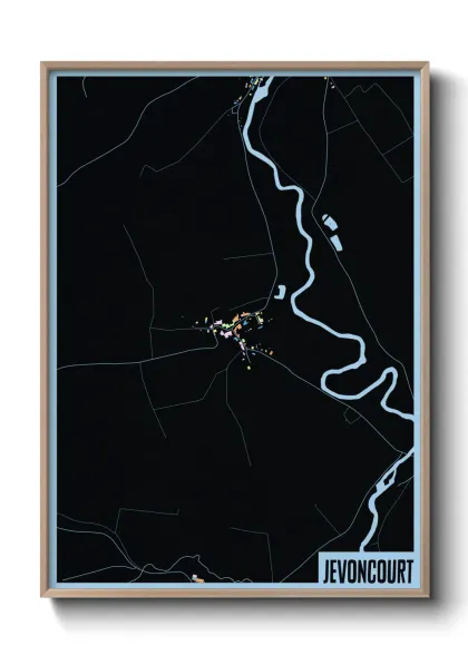Une affiche de carte sur Jevoncourt