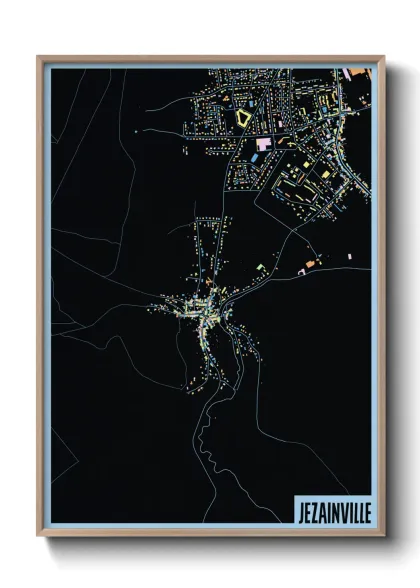 Une affiche de carte sur Jezainville