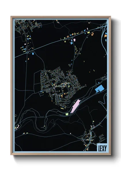 Une affiche de carte sur Lexy