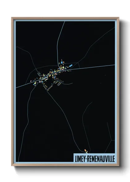 Une affiche de carte sur Limey-Remenauville