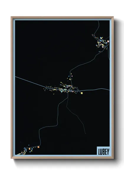 Une affiche de carte sur Lubey