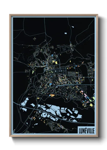 Une affiche de carte sur Lunéville