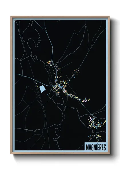 Une affiche de carte sur Magnières