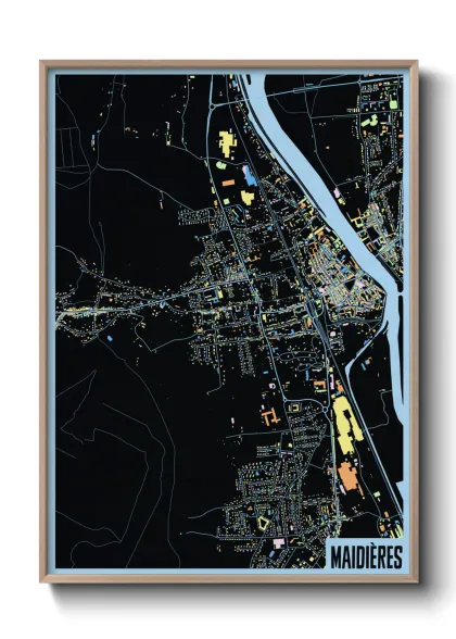 Une affiche de carte sur Maidières