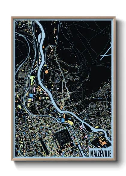 Une affiche de carte sur Malzéville