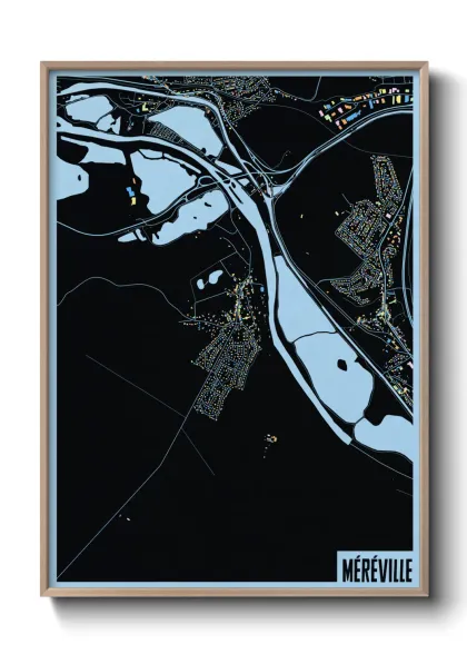 Une affiche de carte sur Méréville