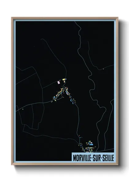 Une affiche de carte sur Morville-sur-Seille