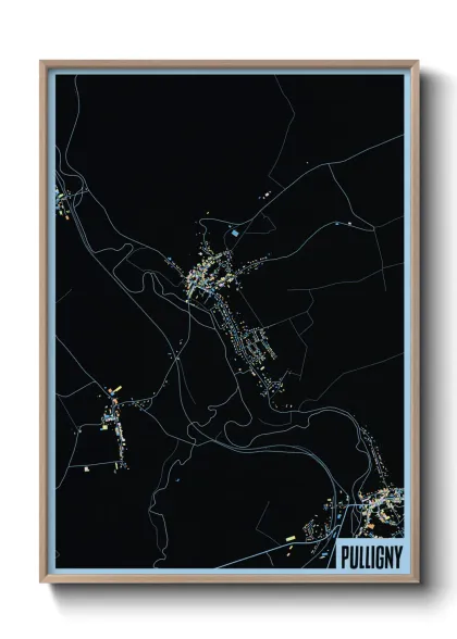 Une affiche de carte sur Pulligny