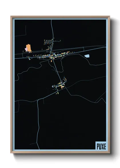 Une affiche de carte sur Puxe