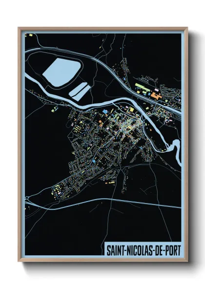 Une affiche de carte sur Saint-Nicolas-de-Port