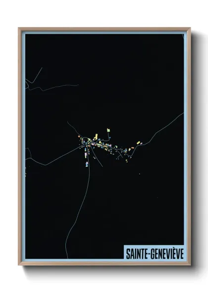 Une affiche de carte sur Sainte-Geneviève
