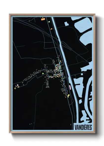 Une affiche de carte sur Vandières