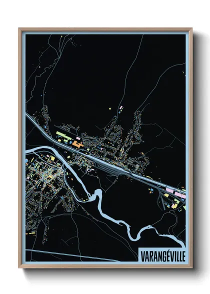 Une affiche de carte sur Varangéville