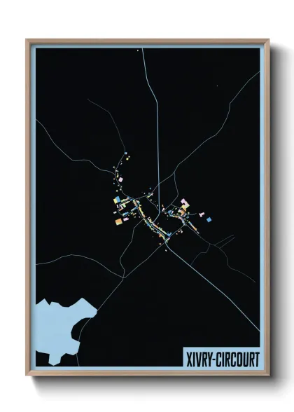 Une affiche de carte sur Xivry-Circourt