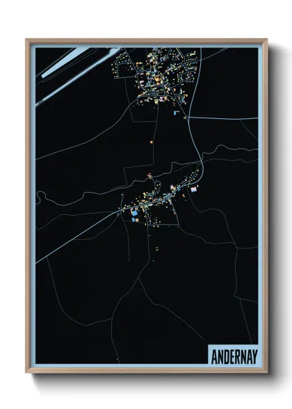 Une affiche de carte sur Andernay