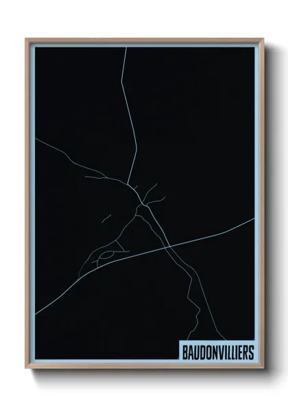 Une affiche de carte sur Baudonvilliers
