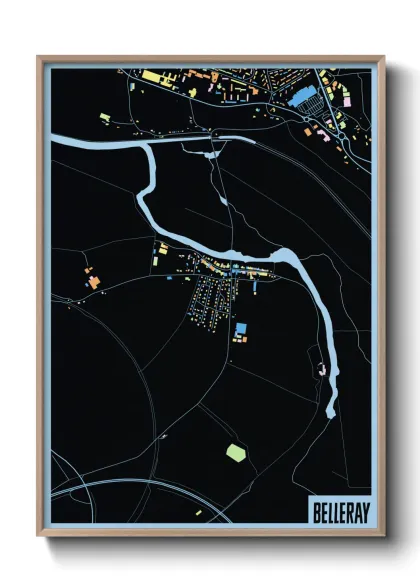 Une affiche de carte sur Belleray