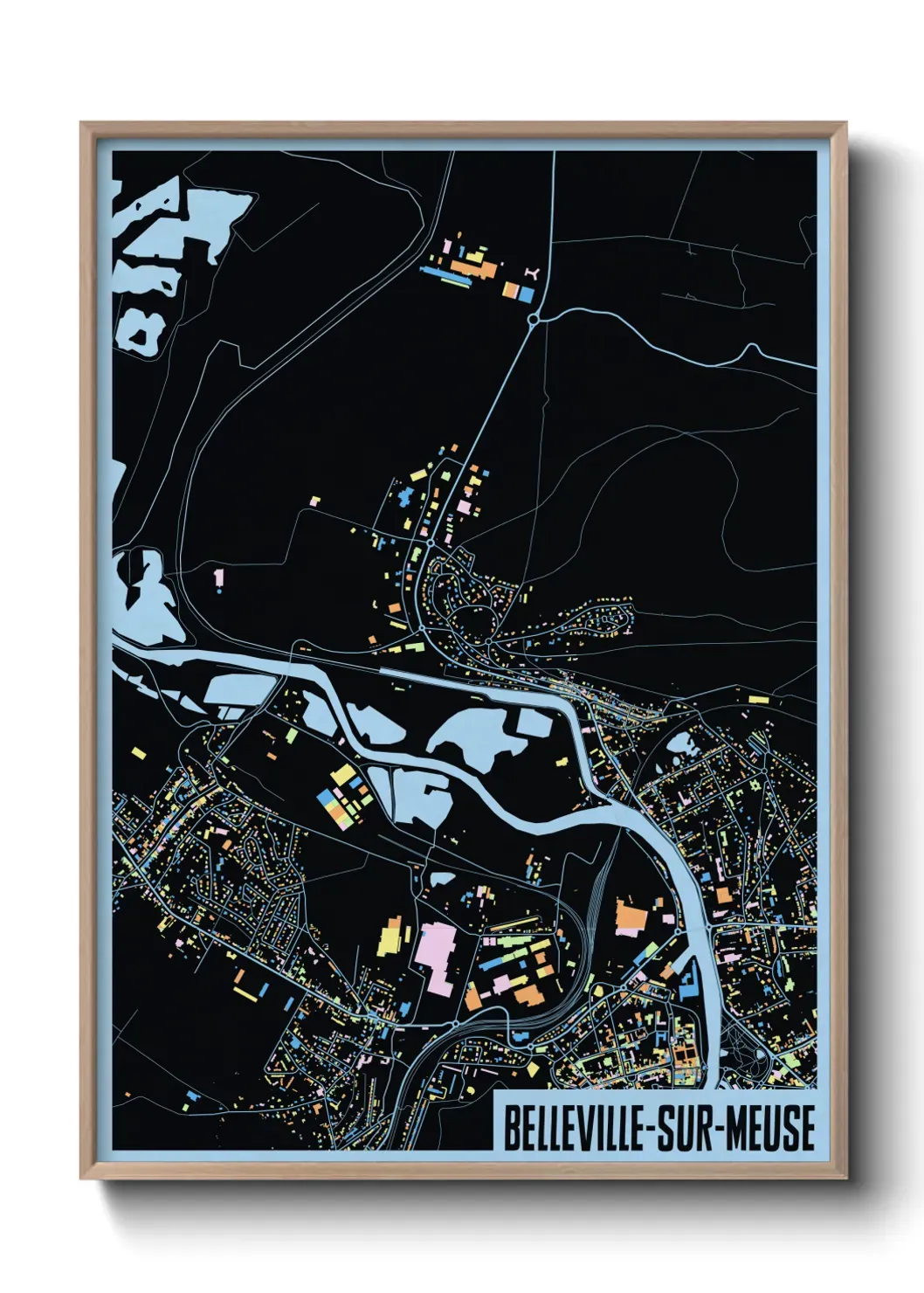 Un poster carte Belleville-sur-Meuse