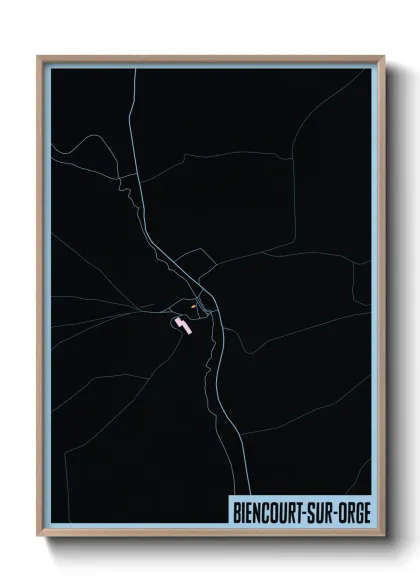 Une affiche de carte sur Biencourt-sur-Orge