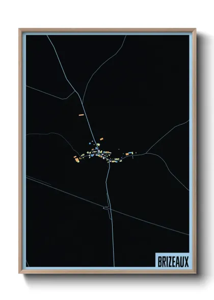 Une affiche de carte sur Brizeaux