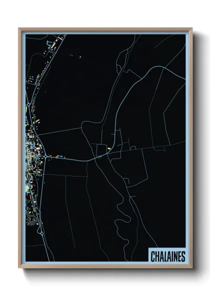 Une affiche de carte sur Chalaines