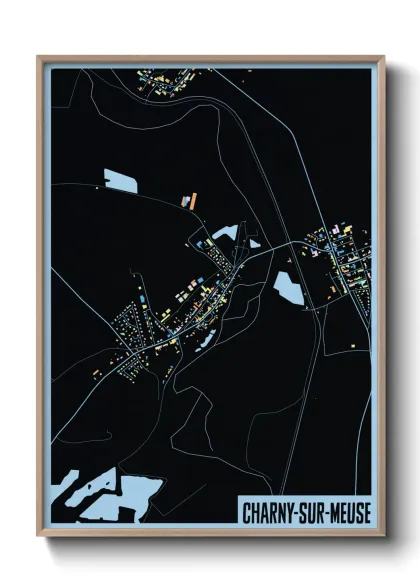 Une affiche de carte sur Charny-sur-Meuse