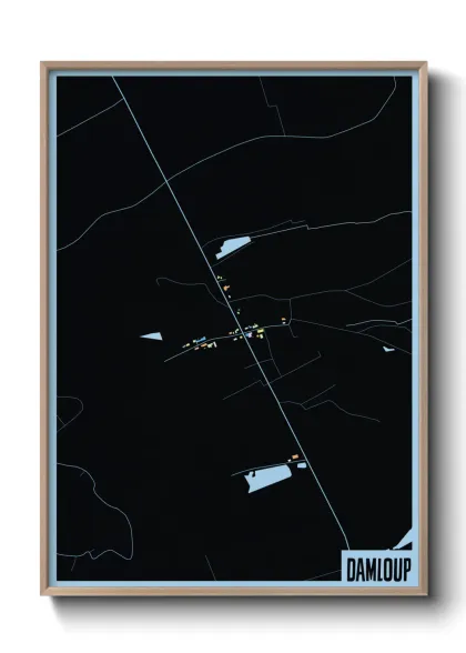 Une affiche de carte sur Damloup