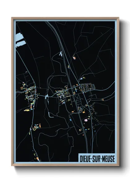 Une affiche de carte sur Dieue-sur-Meuse