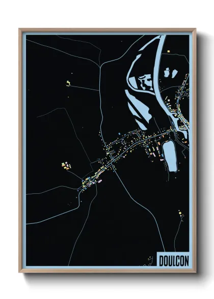 Une affiche de carte sur Doulcon
