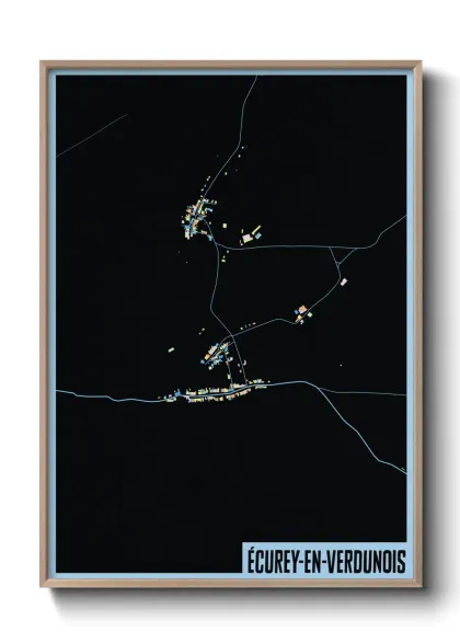 Une affiche de carte sur Écurey-en-Verdunois