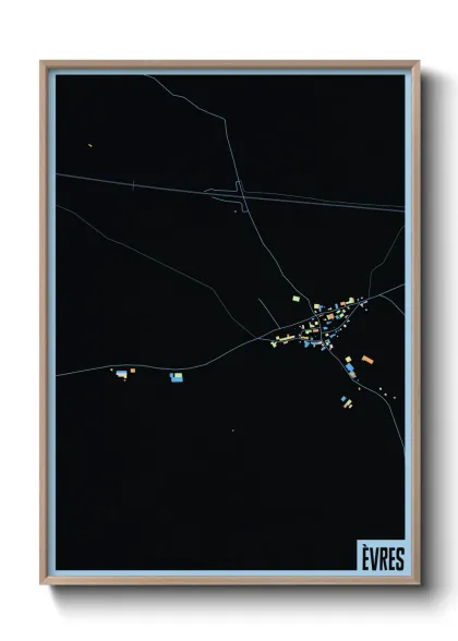 Une affiche de carte sur Èvres