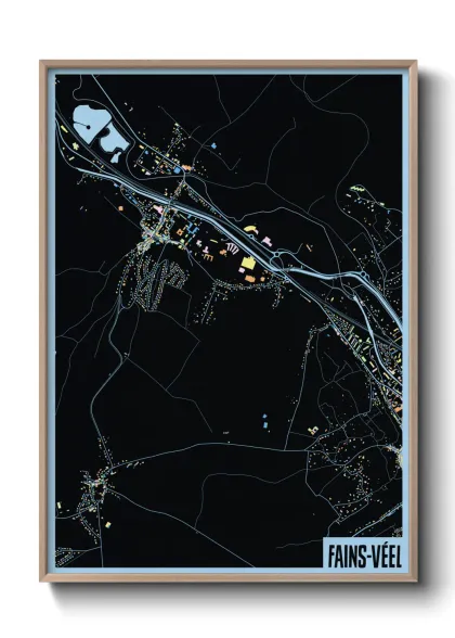 Une affiche de carte sur Fains-Véel